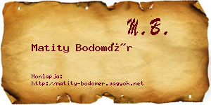 Matity Bodomér névjegykártya